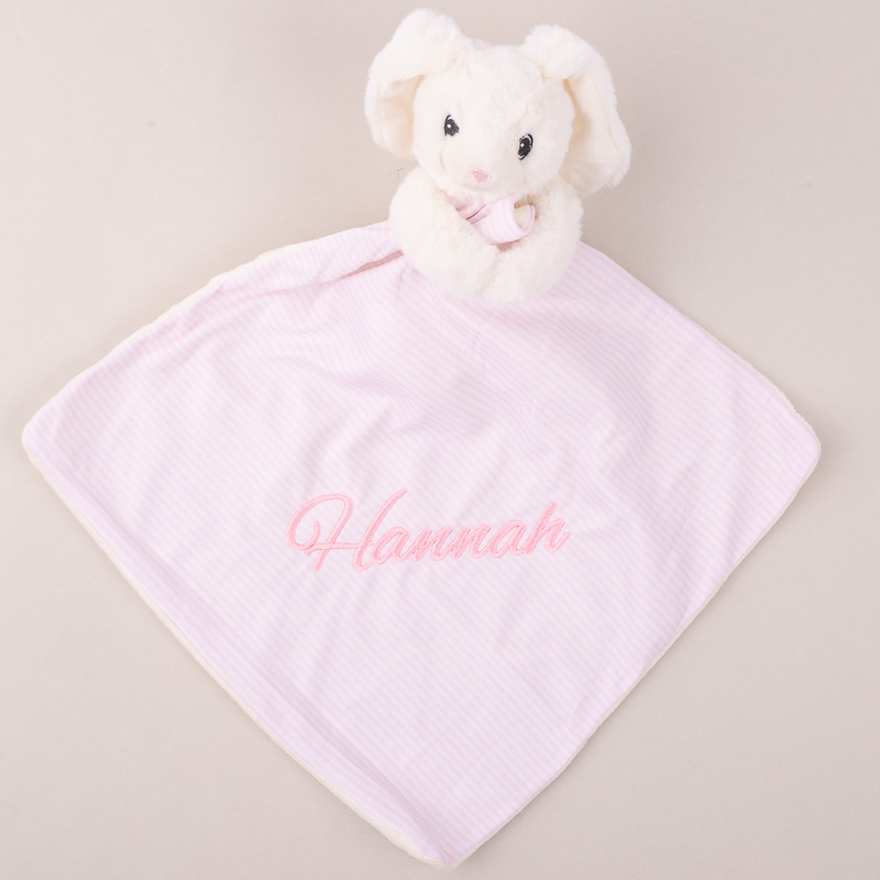 Personalised Pink Baby Towel & White Bunny Gift
