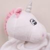 Personalised Unicorn Baby Comforter head side on.