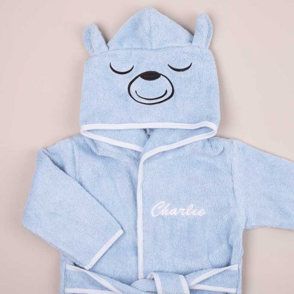 Personalised Bear Hooded Baby Robe