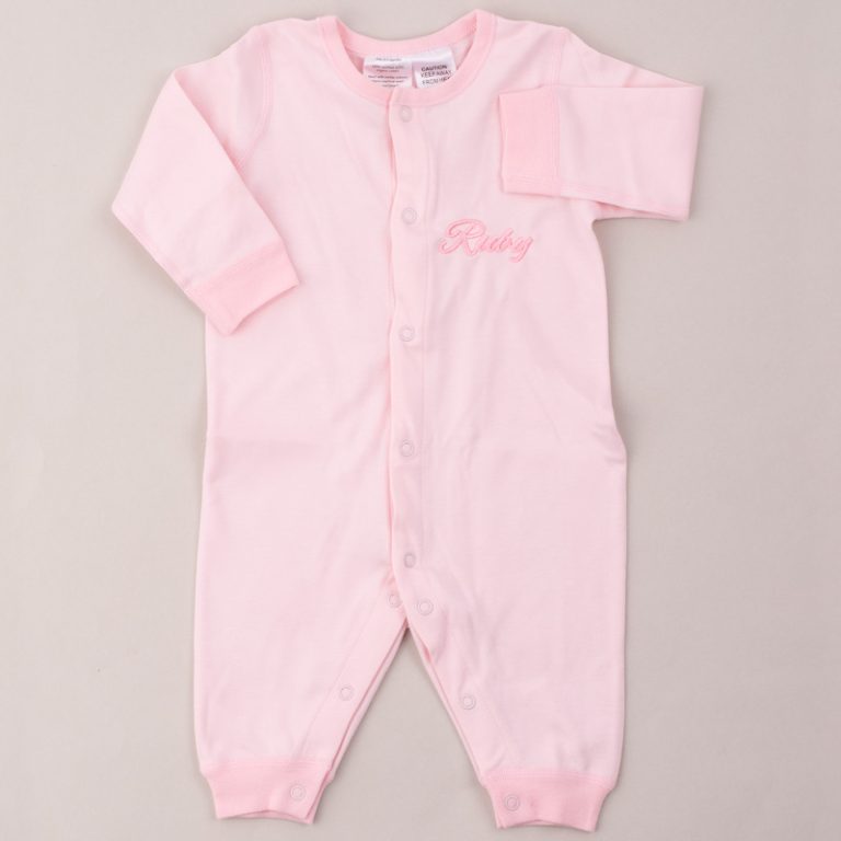 Baby Organic Cotton Pink Personalised Onesie