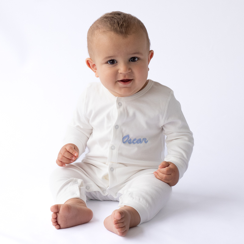Baby Organic Cotton White Personalised Onesie