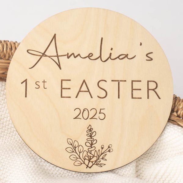 Personalised First Easter Disc with the name Amelia & 2025