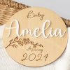 Baby Name and Year Birth announcement disc.