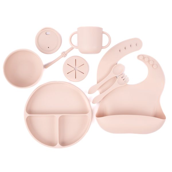 Beige Baby Meal Set All Pieces.