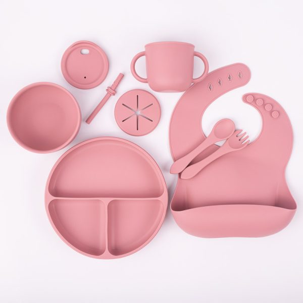 Blush Pink Baby Meal Set All Pieces.