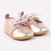 Pink and Gold Leather Baby Girl Shoes.