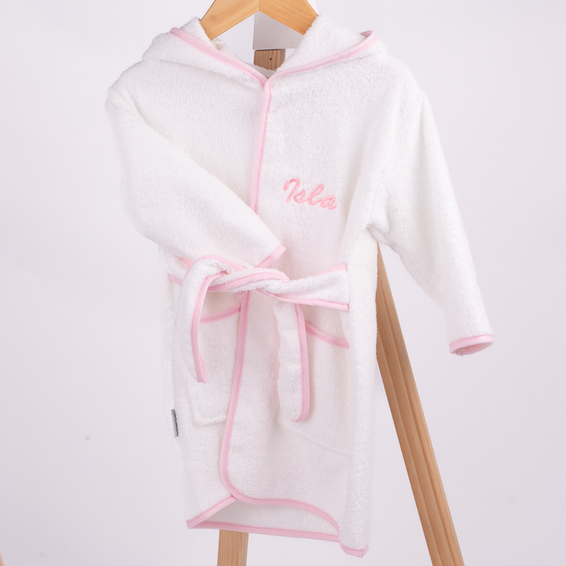 Personalised hooded baby robe 1 year old girl gift.